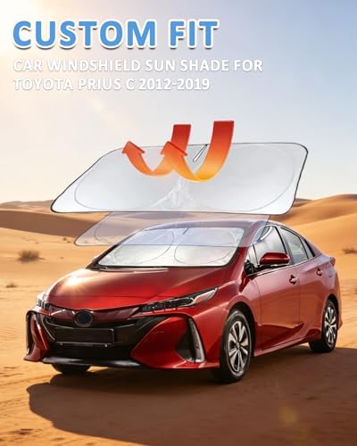 Sun Shade for Prius C Windshield Sunshade Custom fit for 2012-2019 Toyota Prius C Accessories Foldable Front Window Cover UV Bloker Sun Visor Protector - Image 2