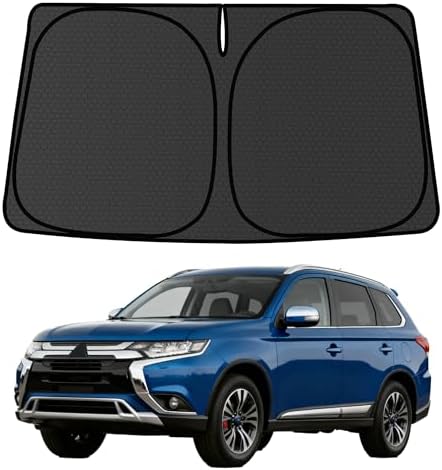 Outlander Windshield Sun Shade for Mitsubishi Outlander 2011-2021 Blocks UV Rays Accessories,1:1 Custom Foldable Thickened Wear-Resistant Front Window Sunshade Visor,Keeps Your Car Cooler by Achaltiza