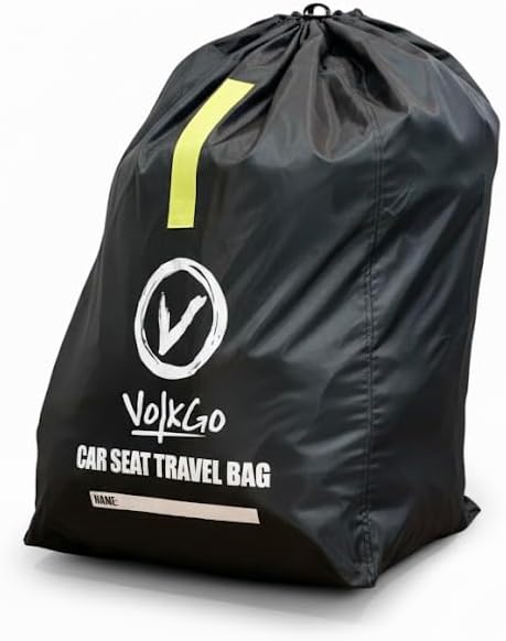 Car Seat Travel Bag for Air Travel - Large Bag for Airplane, Durable & Water-Resistant Protector with Pouch - Universal Size (Black) by VVOLKGO