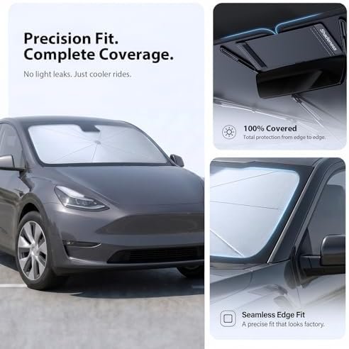 2026 Upgraded Windshield Sun Shade Umbrella for Honda HR-V [Precision Custom Fit, Superior UV & Heat Block] Cooling Tech Fabric, Durable Foldable with Storage Bag, Fits 2016-2026 - Image 6