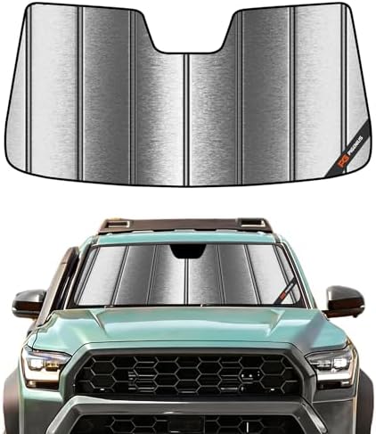 Pigenius Windshield Sun Shade for Toyota Tacoma 2024-2026 Without Factory Dashcam, Custom Front Window Sunshade - Metallic by Pigenius