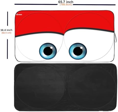 Gven Truck Windshield Sun Shade for Car Windshield Cover Interior Front Window Shades Sun Visor Protector Blocks UV Rays Must-Have Truck Accessories for Pickup, SUV, Sedan, Van, Bonneville (Red, XL) - Image 2
