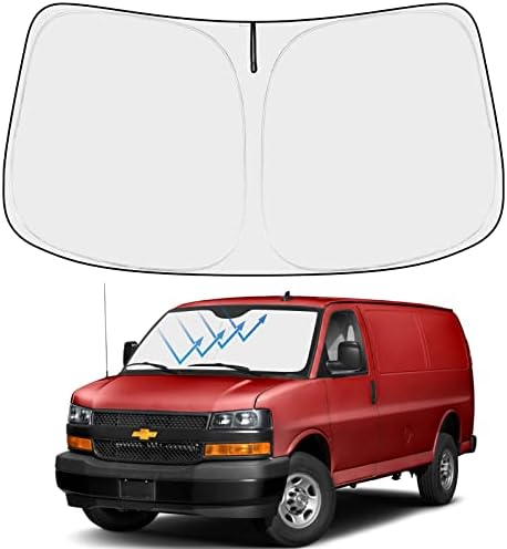 Proadsy Custom Fit Car Windshield Sun Shade for 1996-2026 Chevrolet Express by Proadsy