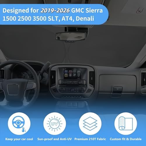 Windshield Sun Shade Car Sunshade Truck Accessories Fit 2026-2019 GMC - Image 6