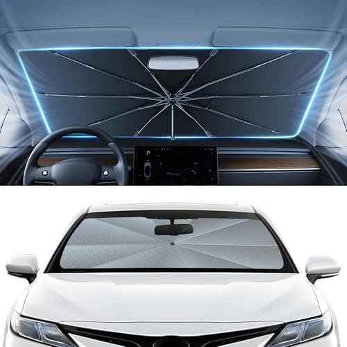 Autorder Windshield Sun Shade Umbrella for 2018-2026 Toyota Camry Accessories,Upgraded Ice Crystal Material,Easy Setup Umbrella Sunshade for Car Windshield,100% Sun Blocking by Autorder