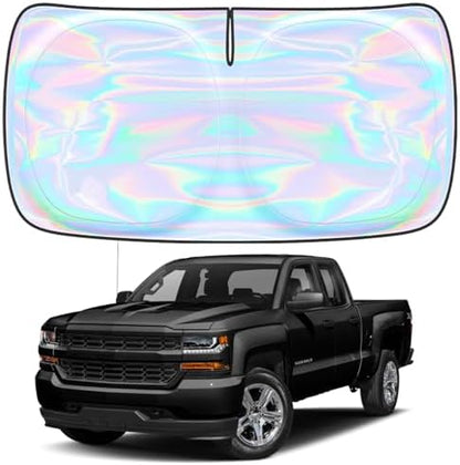 for Chevrolet Silverado 1500 2019-2026 Windshield Sun Shade - Custom Fit Chevrolet Silverado 4 Layers Sunshade Foldable Front Window Sunshade Sun Visor Protector Block UV Rays Keep Your Car Cooler by Unknown