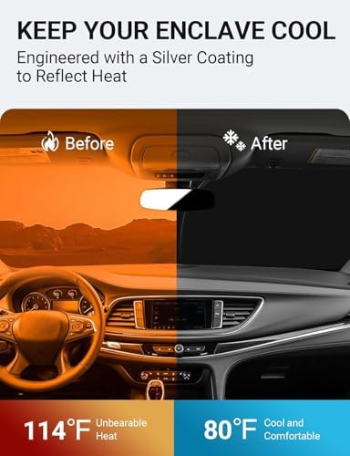 Proadsy Custom Fit Car Windshield Sun Shade for 2018-2024 Buick Enclave - Image 2