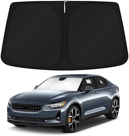 KUST Windshield Sun Shade for 2020-2024 2025 2026 Polestar 2 Accessories Custom Fit Sunshade Sun Visor Protector Foldable Blocks UV Rays Keep Your Car Cooler by KUST
