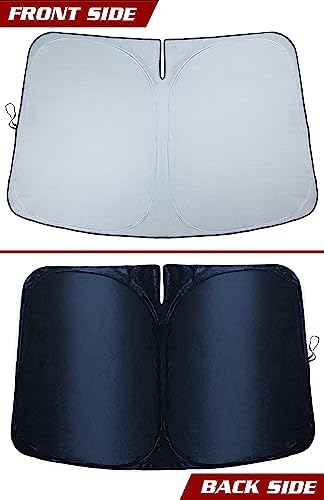 Magnelex Tesla Windshield Sun Shade for Model S 2012-2026 - Reflective Polyester Blocks Heat & Sun, Foldable Car Window Sun Blocker, Mirror Cut-Out, Fade-Resistant Sunshade, Tesla S Accessories - Image 4
