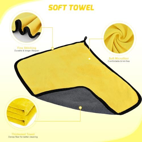 Nilight 15PCS Car Detailing Kit for Interior Exterior Car Care, Yellow - Image 6