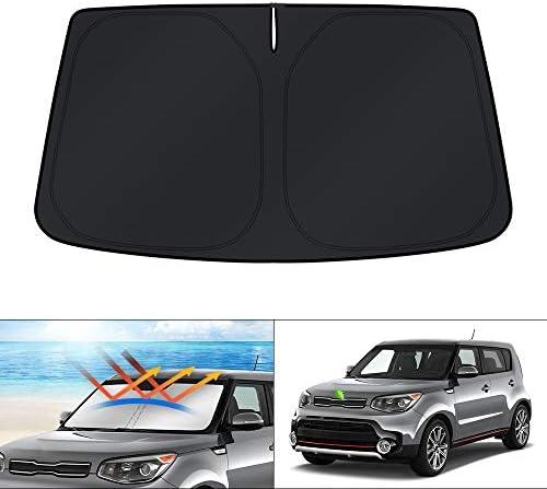 KUST Windshield Sun Shade for Kia Soul 2014-2019 Custom Fit Accessories Window Shade Foldable Sun Protector Block UV Rays Keep Car Cooler by KUST