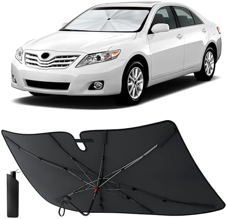 EcoNour Windshield Sunshade & Window Tint for Toyota Camry 2007 2008 2009 2010 2011 | Front Windshield Sun Shade UV Heat Blocker | Foldable Car Sun Visor Interior Cooling Accessories by EcoNour