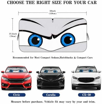 Car Windshield Sun Shade, Universal Fit Compact Sedan SUV, Cool Gray - Image 5