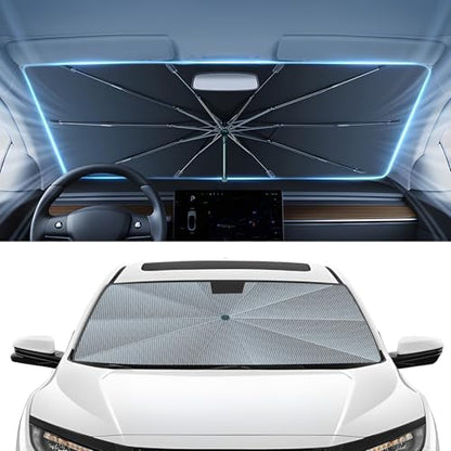 Autorder Windshield Sun Shade Umbrella for 2016-2021 Honda Civic Accessories,Upgraded Ice Crystal Material,Easy Setup Umbrella Sunshade for Car Windshield,100% Sun Blocking by Autorder