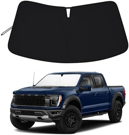 PIMCAR Windshield Sun Shade for Ford F150 2021-2026, Premium 310T Reflective UV Protection, Lightweight Foldable Sun Visor with Storage Pouch by PIMCAR