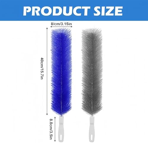 Fan Cleaner Brush with Bendable Microfiber Head, Washable & Reusable Dust Remover, ldeal for Fans Air Conditioning, Car Vents & Curtain (Grey 4PCS) - Image 2