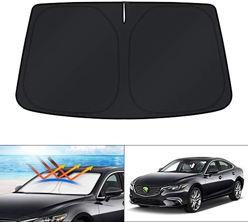 KUST Windshield Sun Shade for Mazda 6 2014-2021 Mazda6 Accessories Custom Fit Sunshade Foldable Window Sun Visor Protector Blocks UV Rays Keep Your Car Cooler by KUST