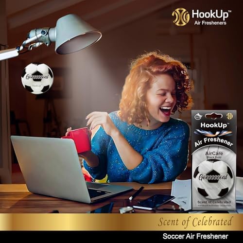 Soccer Car Air Freshener by HookUp - 10 Pack - Black Gold Scent (Extra Strong) | Unique Soccer Gift for Players, Coach, Fans | Hanging Car Accessory with Long Lasting Fresheners Smell - Image 5