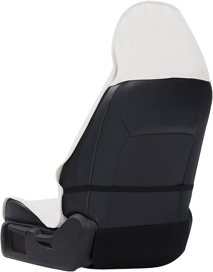 Waterproof Car Seat Cover Universal Fits Car Sweat Towel for Trucks SUV Van White Car Seat Protector Sweat Proof Protector Cloth Seats Pack of 1 - Image 2