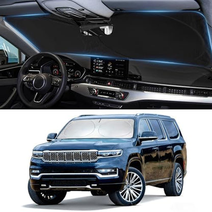 Windshield Sun Shade for Jeep Wagoneer 2022-2026 Front Window Sunshade by BOODANCARS