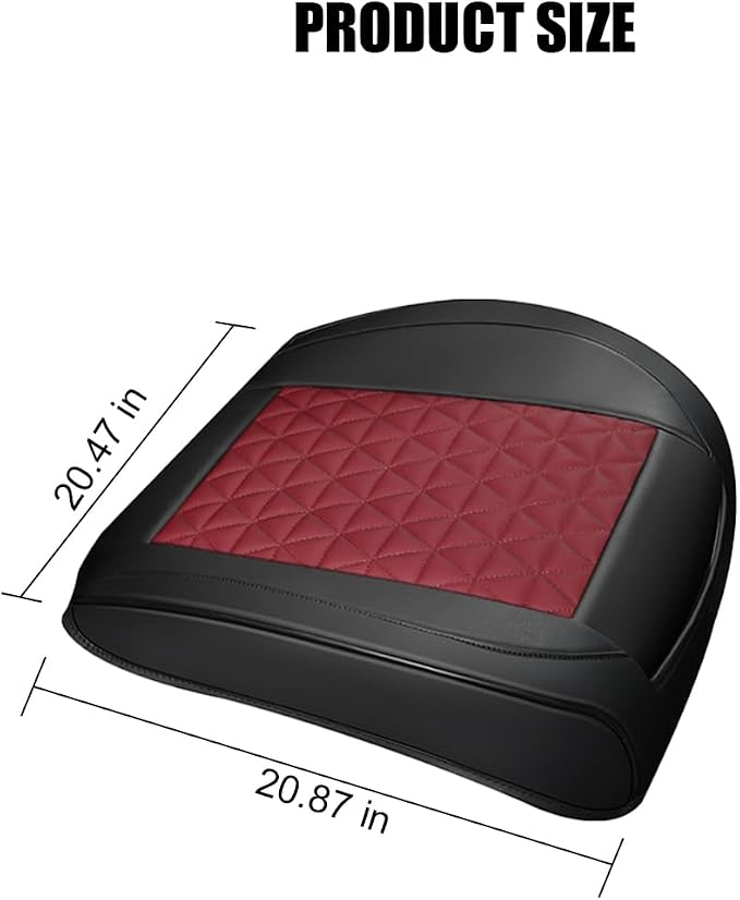 2PCS Leather Car Seat Cover, Front Bottom Seat Protector Pad, Red | Leather Vehicle Seat Cover, Full Surround Waterproof Seat Protector Cushion, Universal Fit, Auto Interior Accessories - Image 2