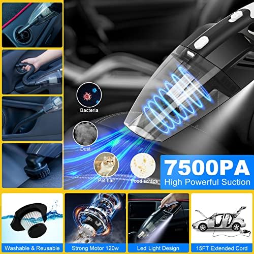 37Pcs Car Detailing Brush Set, Car Detailing Kit, Auto Detailing Drill Brush Set, Car Detailing Brushes, Car Wash Cleaning Tools Kit with Car Vacuum for Interior, Exterior, Wheels, Blue - Image 2