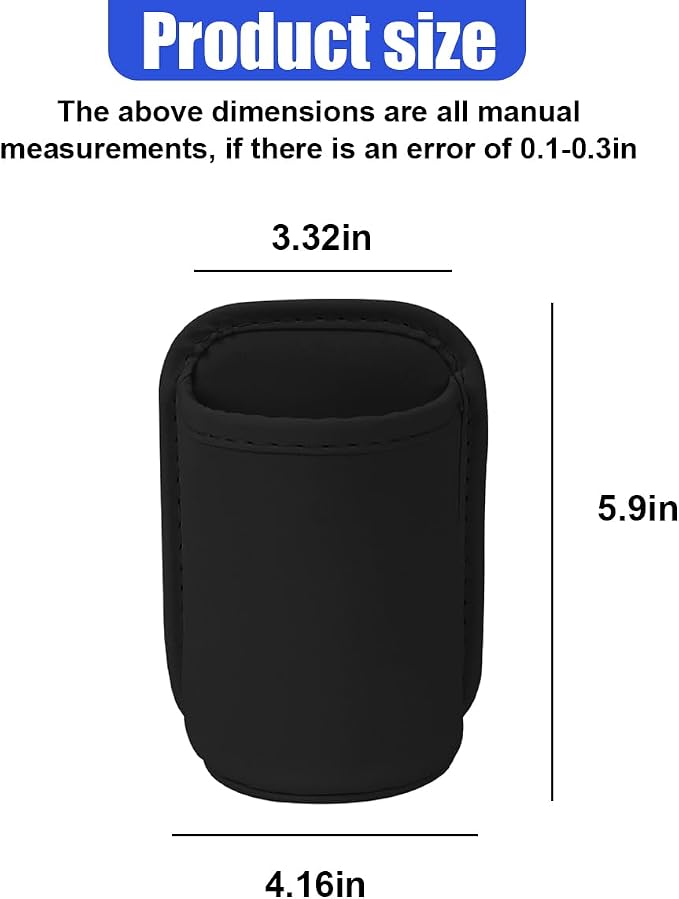 Leather Car Cup Holder, Hanging Automotive Back Seat Bottle Holders, Scratch-Resistant Vehicle Door Drink Holder, Clip-On Auto Organizer Accessories for Soda Cans, Coffee (Black/2PCS) - Image 2