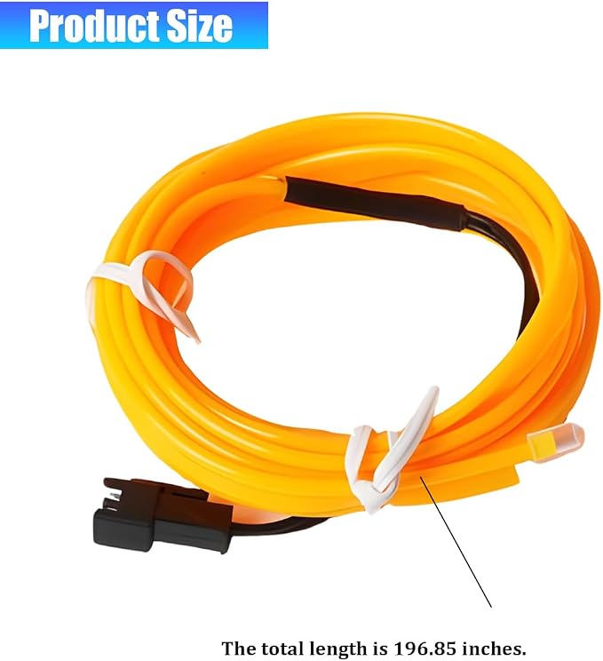 Car LED Strip Lights, 16.4FT 5V Waterproof Flexible Vehicle Ambient Lighting Kits with USB Port, Automotive Lamp Strips Decorations, Universal for SUV Automobile Truck (Yellow) - Image 2