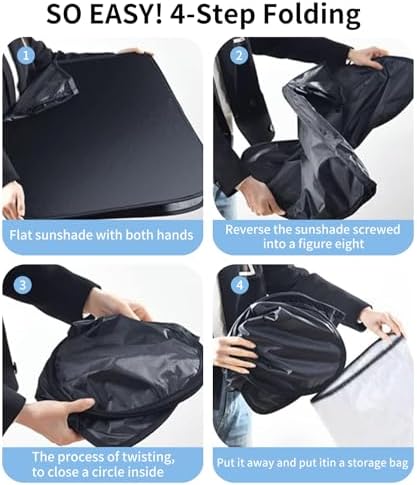 Custom-Fit for GMC Windshield Sun Shade, Car Sunshade Cover UV Block Car Front Window with Foldable Sun Shade Cover Cool Protection Visor, Designed for GMC Accessories (for GMC Envoy XL) - Image 5