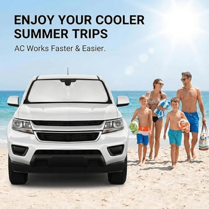 Windshield Sun Shade for Chevy Colorado 2015-2024 2025 2026 Sunshade Front Window Shade Custom Fit Colorado Accessories Sun Visor Foldable Shade Blocks UV Rays Accessories - Image 4