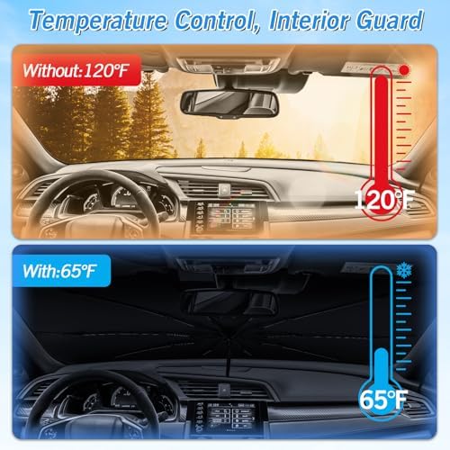 KUST Windshield Sun Shade Umbrella for Honda Civic 2016 2017 2018 2019 2020 2021 Rear Window Shades 100% UV Protection and Blackout Privacy 5PCS Car Window Covers Accessories - Image 6