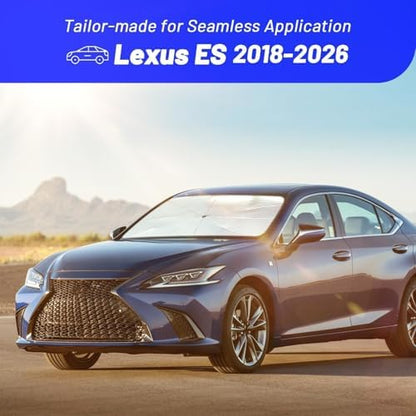 Windshield Sun Shade Umbrella for Lexus ES 2018-2026, Foldable Front Window Sunshade with 360° Rotating Shaft, Custom Fit Car Shades for ES Accessories with UV & Heat Protection - Image 3