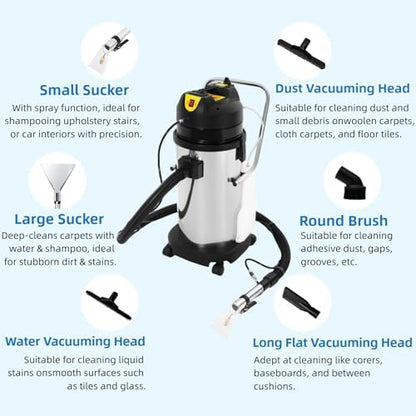 40L/11Gal Commercial Carpet Cleaner, 3 in 1 Multi-Purpose Floor Cleaning Machine Heavy Duty Extractor Vacuum Washing Machine, 1049W Powerful Sofa Curtain Carpet Cleaning Machine - Image 4