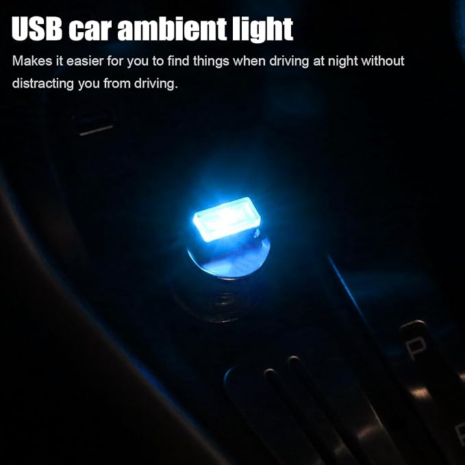 BESULEN Car Interior Atmosphere Lamp, Plug-in USB LED Light, Ice Blue | Car Interior Atmosphere Lamp, USB LED Ambient Lighting Kit, Universal Fit SUV Sedan Truck, Night Light Decoration - Image 4