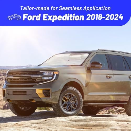 Windshield Sun Shade Umbrella for Ford Expedition 2018-2024, Foldable Front Window Sunshade with 360° Rotating Shaft, Custom Fit Car Shades for Expedition Accessories with UV & Heat Protection - Image 3