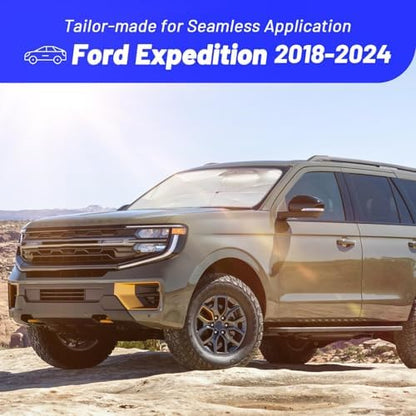 Windshield Sun Shade Umbrella for Ford Expedition 2018-2024, Foldable Front Window Sunshade with 360° Rotating Shaft, Custom Fit Car Shades for Expedition Accessories with UV & Heat Protection - Image 3