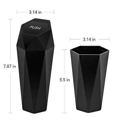 Car Trash Can with Lid, Leakproof, 30 Trash Bags, Black, 2 Pack | Small Garbage Can for Car, Car Accessories for Interior, Multipurpose Organizers and Storage Solutions for Home, Office - Image 7