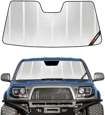 Pigenius Windshield Sun Shade for Toyota Tacoma 2005-2015. Reflective Aluminum Film Front Window Sunshade - BLAZBLOCK by Pigenius
