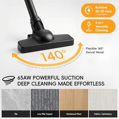 Cordless Handheld Vacuum Cleaner Compatible with DeWalt 20V Battery - Image 4