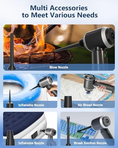 Handheld Cordless Professional 4-in-1 Car Vacuum Cleaner with Digital Display, 20000Pa Powerful Handheld Vacuum, Portable Cordless Vacuum with Brushless Motor & Crevice Tool for Car Home Office Pet - Image 4