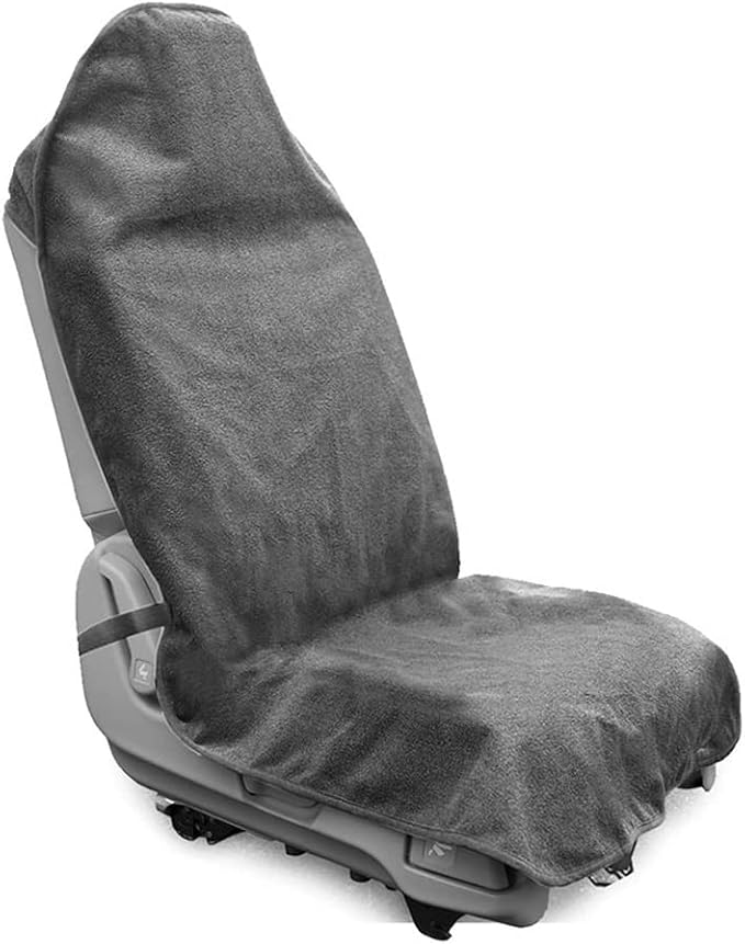 Waterproof Sweating Car Seat Cover for Post Gym Workout, Running, Swimming, Beach and Hiking, Universal Fit Non-Slip Towel Bucket Seat Protector for Cars SUV Trucks, Machine Washable (Grey) by DECKALY