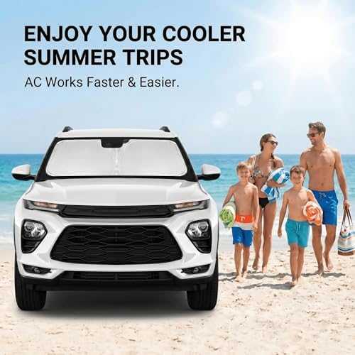 Windshield Sun Shade for Chevy/Chevrolet Traverse 2018-2024 2025 2026 Sunshade Front Window Shade Custom Fit Traverse Accessories Sun Visor Foldable Shade Blocks UV Rays Accessories - Image 4