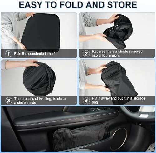 SINGARO Universal 300T Car Windshield Sun Shade, Foldable Reflective for Windshield & Window Shades with Overlapping Design, Car Interior Accessories (64.5" L x 33" W) - Image 6