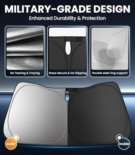 Zanch Custom Windshield Sun Shade for Toyota Corolla 2019-2026, 7-Layer UV & Heat Block, 3D Laser Scanned Fit, Interior Protection, Keep Car Cooler, Easy Storage & Foldable Accessories - Image 2