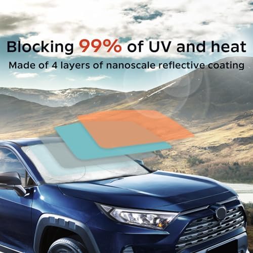 Windshield Sun Shade for Toyota RAV4 2019-2023 2024 2025 2026 Sun Visor - Image 2
