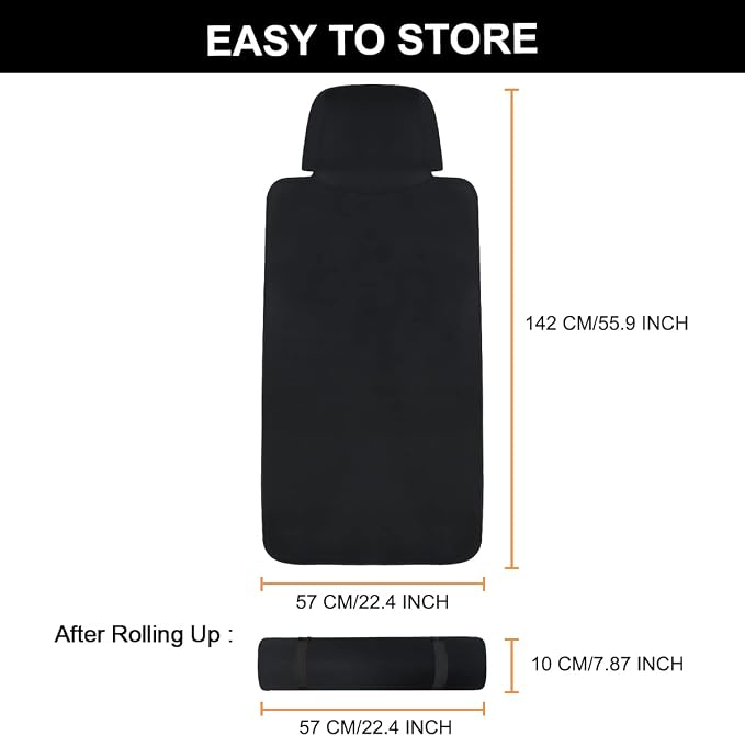 INFANZIA Waterproof Car Seat Cover Towel, Non-Slip Neoprene, Black,1PCS | Carseat Protector Machine-Washable & Removable Universal fit SUV,Trunks, Absorbs sweat, for Gym/Yoga/Workout - Image 3