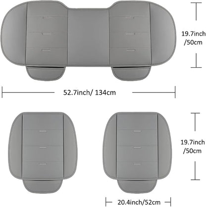 West Llama Bottom Seat Covers, Include 1 Pair Front Seat Protector and 1 Rear Seat Cover, Universal PU Leather Seat Covers for 90% Cars (Gray) - Image 7