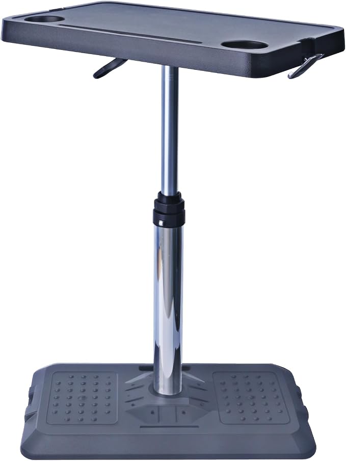 Portable Car Laptop Desk, Pneumatic Height & Angle Adjustable Vehicle Table Tray, 360 Degree Rotatable Travel Desk for Front Rear Passenger Seat, Ideal for Work, Dining, Camping and Home Use by ZHIFENG