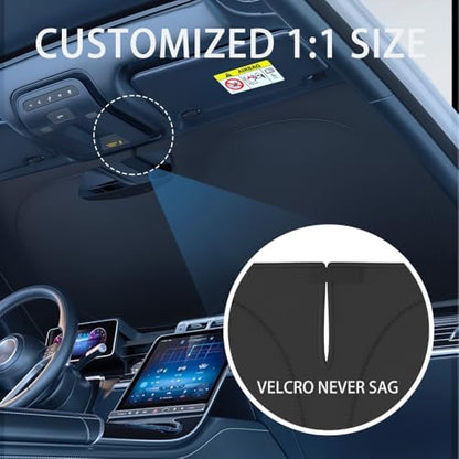 Windshield Sun Shade for Mazda MX-5 Miata 2016-2024 2025-4 Layers Sunshade Compatible with Mazda MX-5 Miata Foldable Front Window Sunshade Sun Visor Protector Block UV Rays Keep Your Car Cooler - Image 6