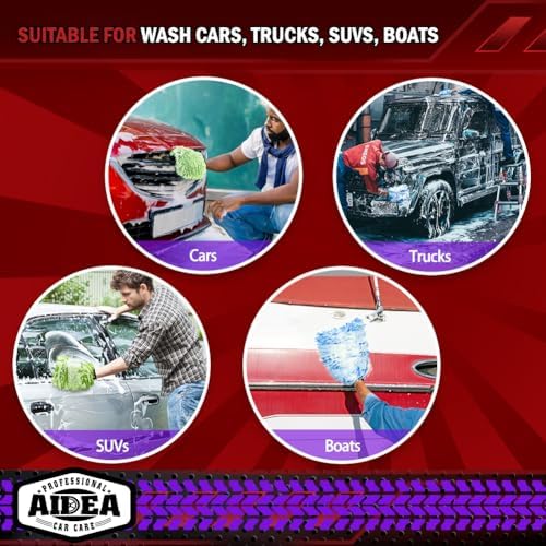 AIDEA Car Wash Mitt Microfiber, 2PK, Car Wash Brush, 8''X12'' - Image 7